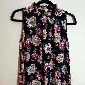 Loft High Neck Floral Blouse